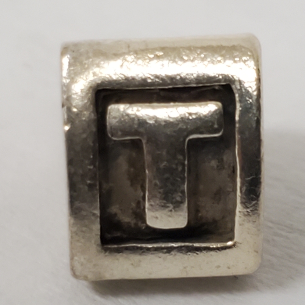 Authentic PANDORA "T" Block Letter Charm Pendant